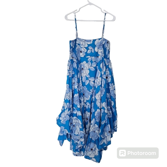 J. Crew Re-Imagined Convertible Beach dress blue peony size M - Picture 2 of 9